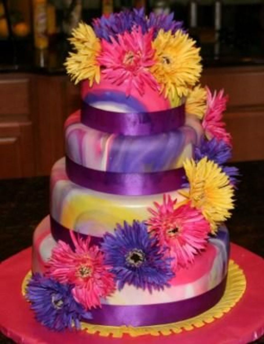 Tie Dye Wedding Cakes
 Tie Dyed Wedding Cake CakeCentral