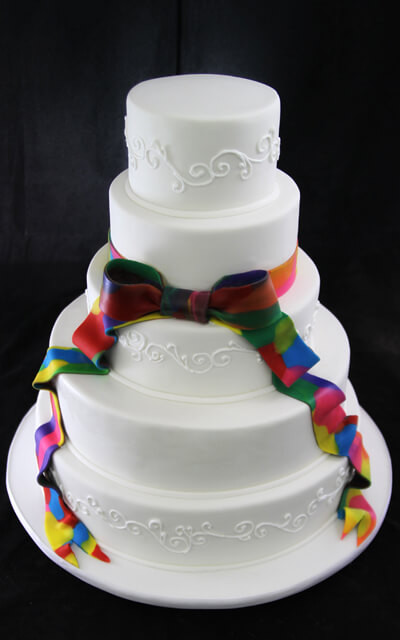 Tie Dye Wedding Cakes
 Tie Dye Ribbon Wedding Cake Butterfly Bake Shop in New York