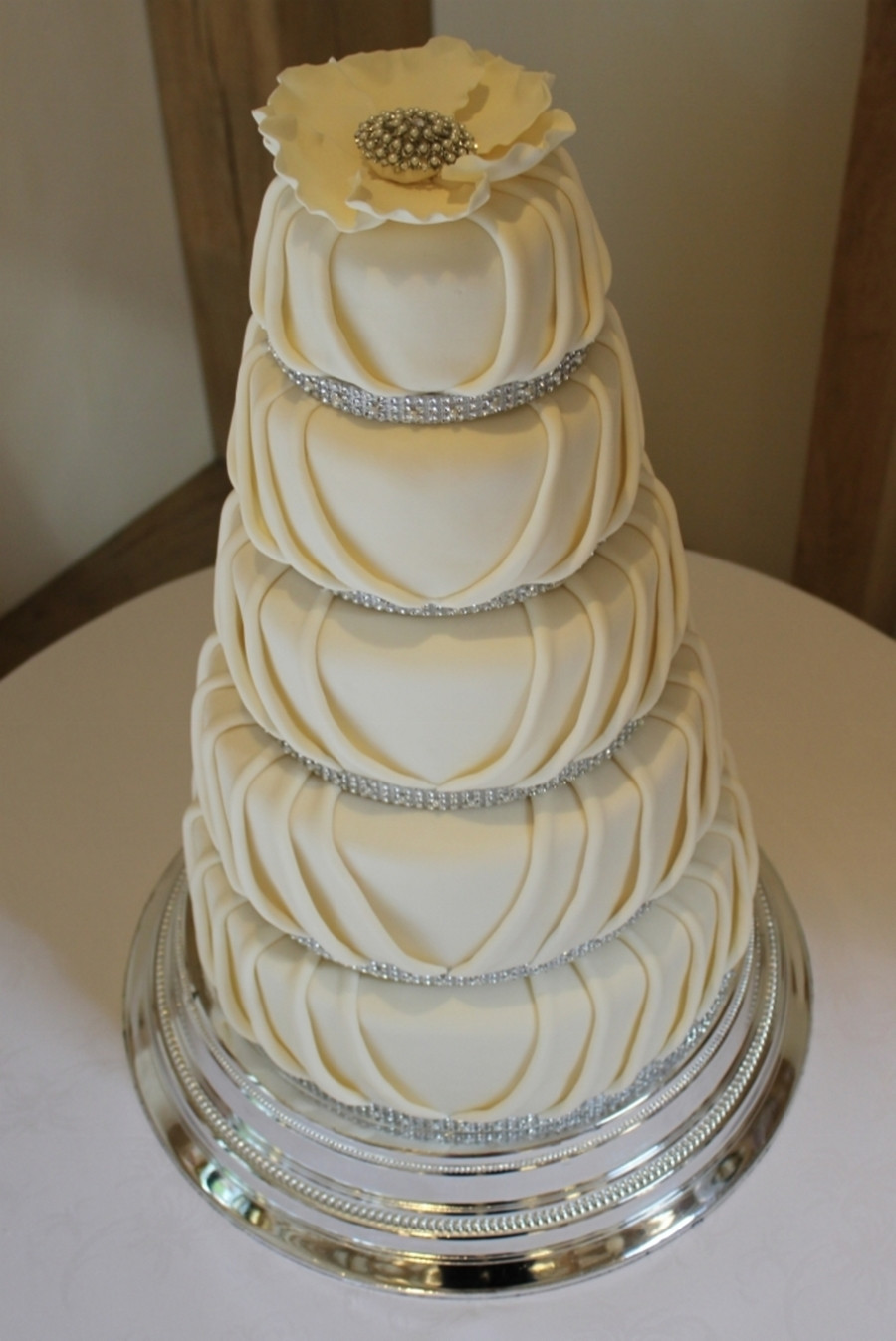 Tier Wedding Cakes
 Pleated 5 Tier Wedding Cake CakeCentral