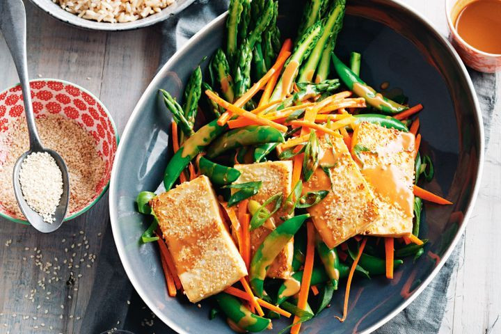 Tofu Recipes Healthy
 Sesame crusted tofu with spring vegie salad