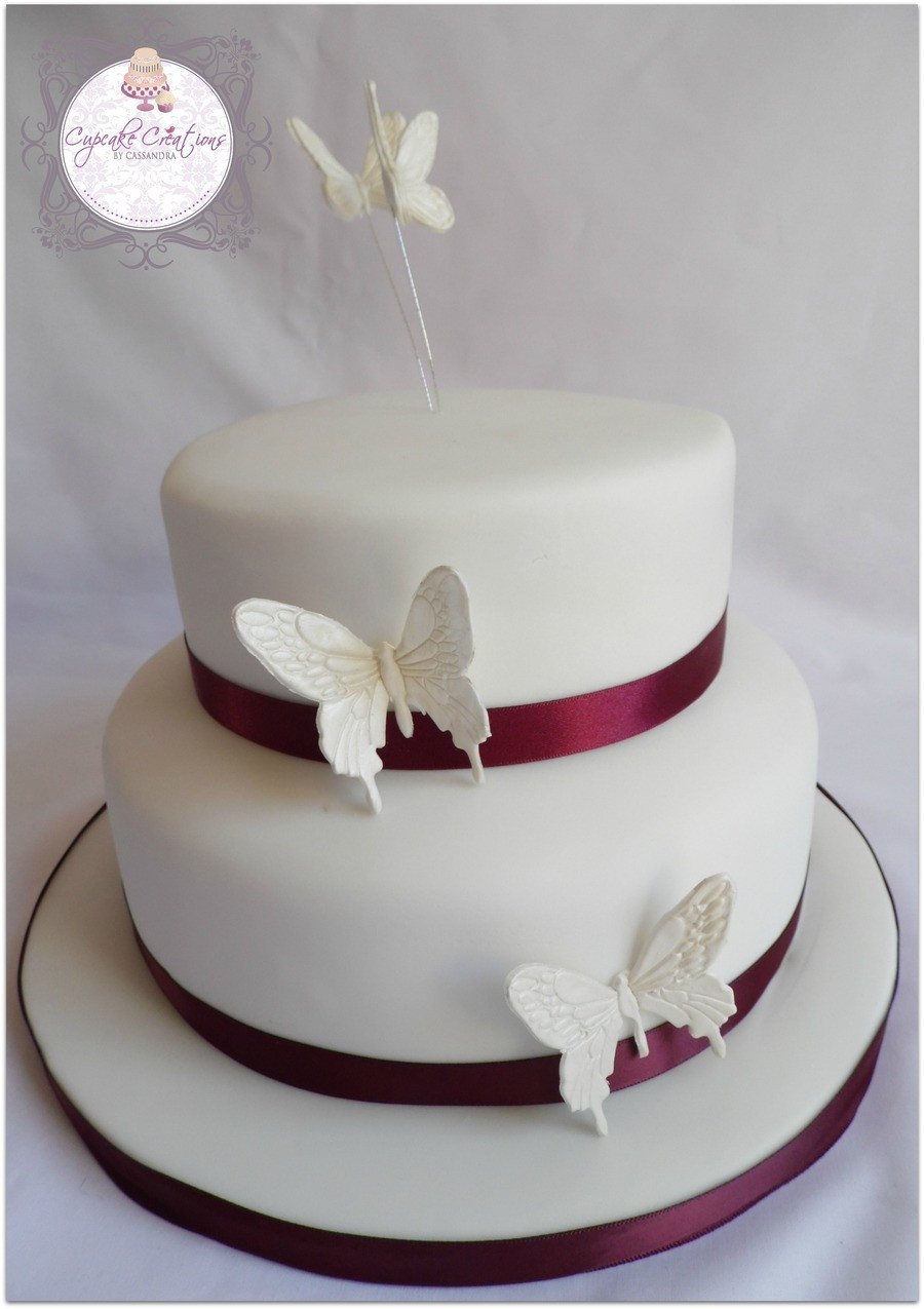Top Tier Wedding Cakes
 Two Tier Butterfly Wedding Cake Top Tier Sponge Bottom