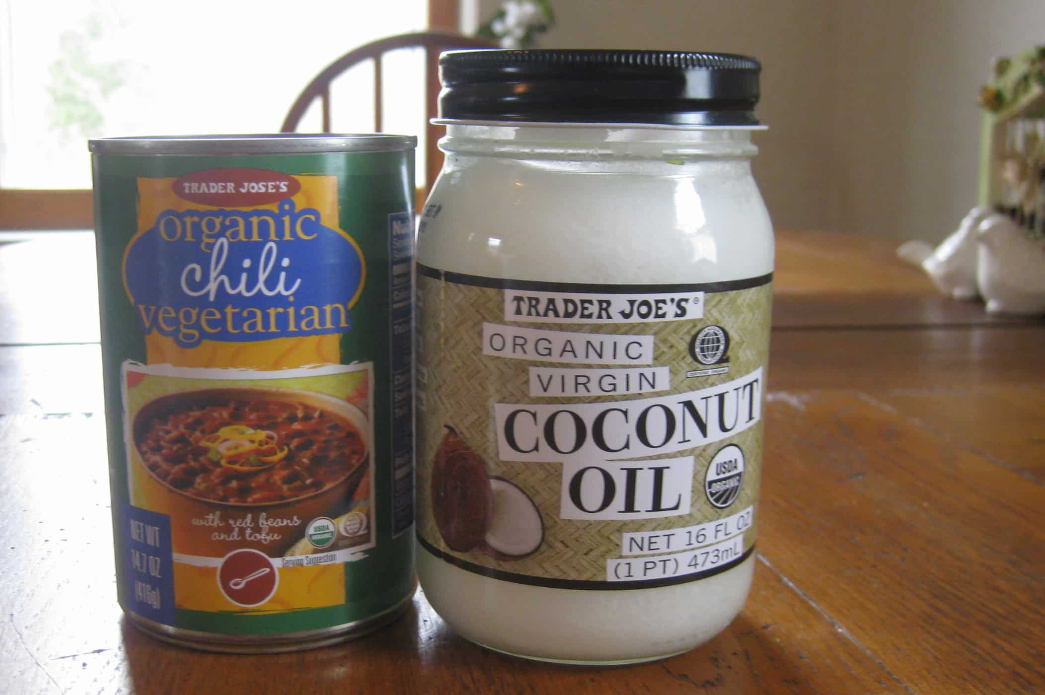 Trader Joe'S Organic Vegetarian Chili
 Trader Joe s organic ve arian chili and coconut oil