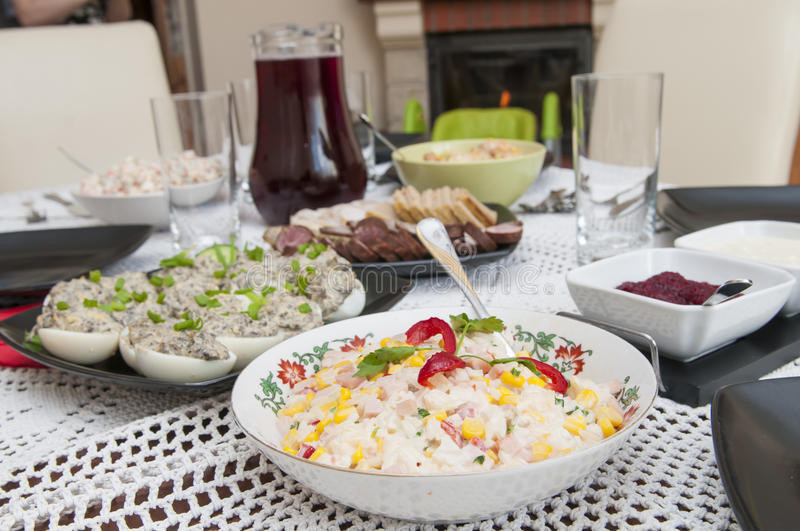 Traditional Polish Easter Dinner
 Traditional Polish Easter Food Stock Image of