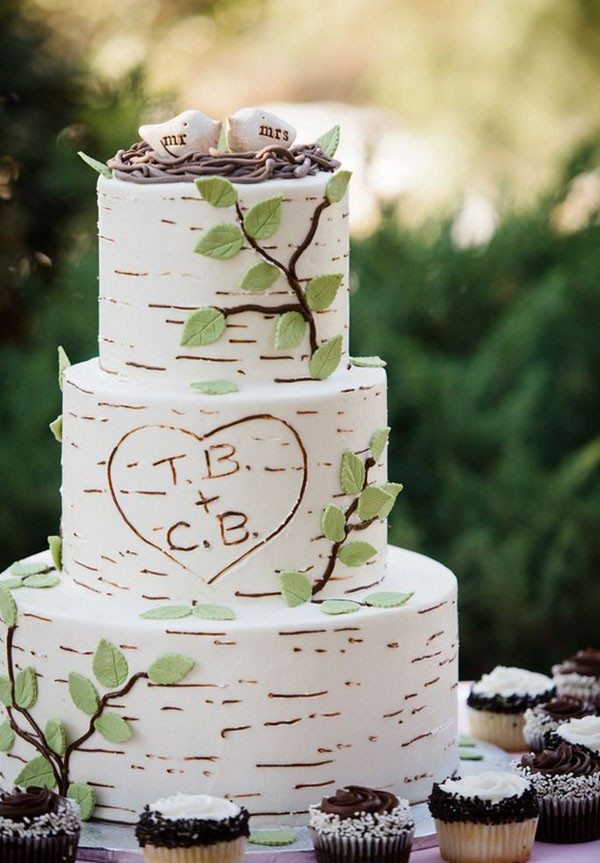 Tree Bark Wedding Cakes
 18 Incredibly Fun Wedding Cakes