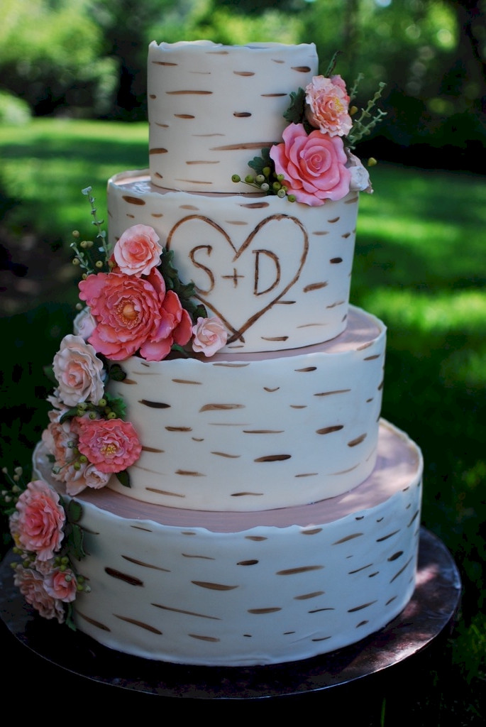 Tree Wedding Cakes
 Cup a Dee Cakes Blog Birch Wood Grain Wedding Cake
