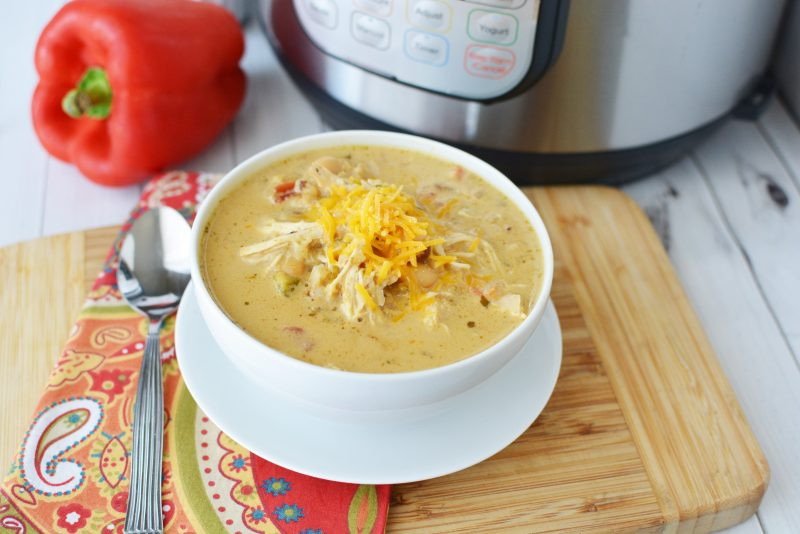 Trim Healthy Mama Instant Pot Recipes
 Instant Pot Creamy Verde Chicken Chili Recipe from Trim