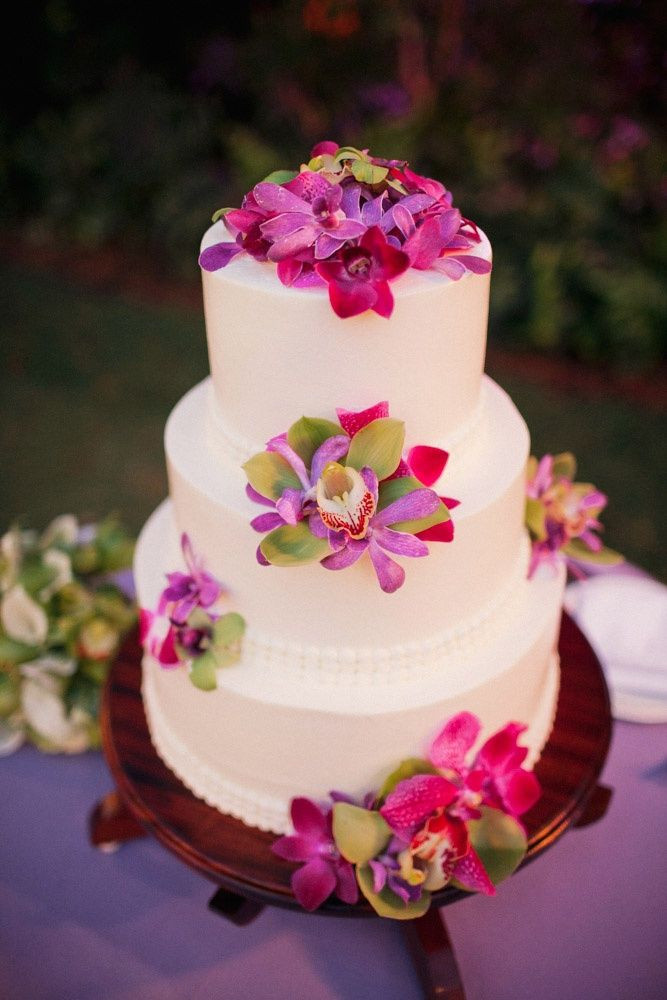 Tropical Wedding Cakes
 Wedding Flowers wedding cake with tropical flowers