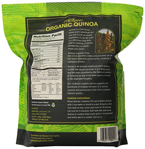 True Roots Organic Quinoa
 truRoots Organic Quinoa Whole Grain Premium Quality