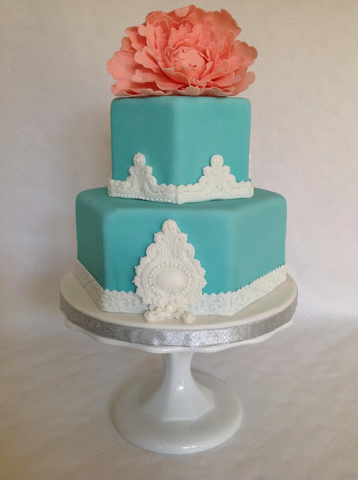 Turquoise And Coral Wedding Cakes
 Turquoise and Coral Wedding Cake Bing images
