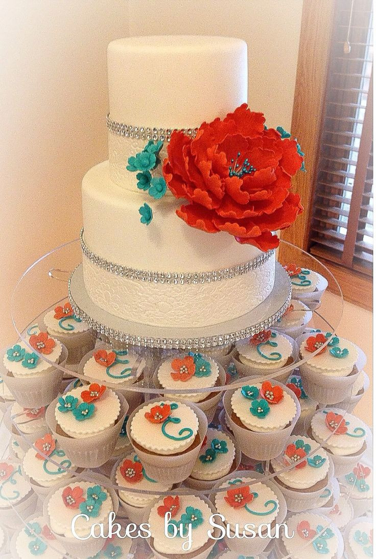 Turquoise And Coral Wedding Cakes
 Best 25 Turquoise wedding cakes ideas on Pinterest