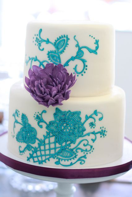 Turquoise And Purple Wedding Cakes
 17 Best images about Aqua & Purple Wedding on Pinterest