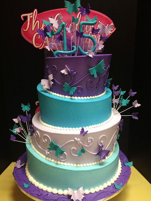 Turquoise And Purple Wedding Cakes
 Turquoise and purple quince cake