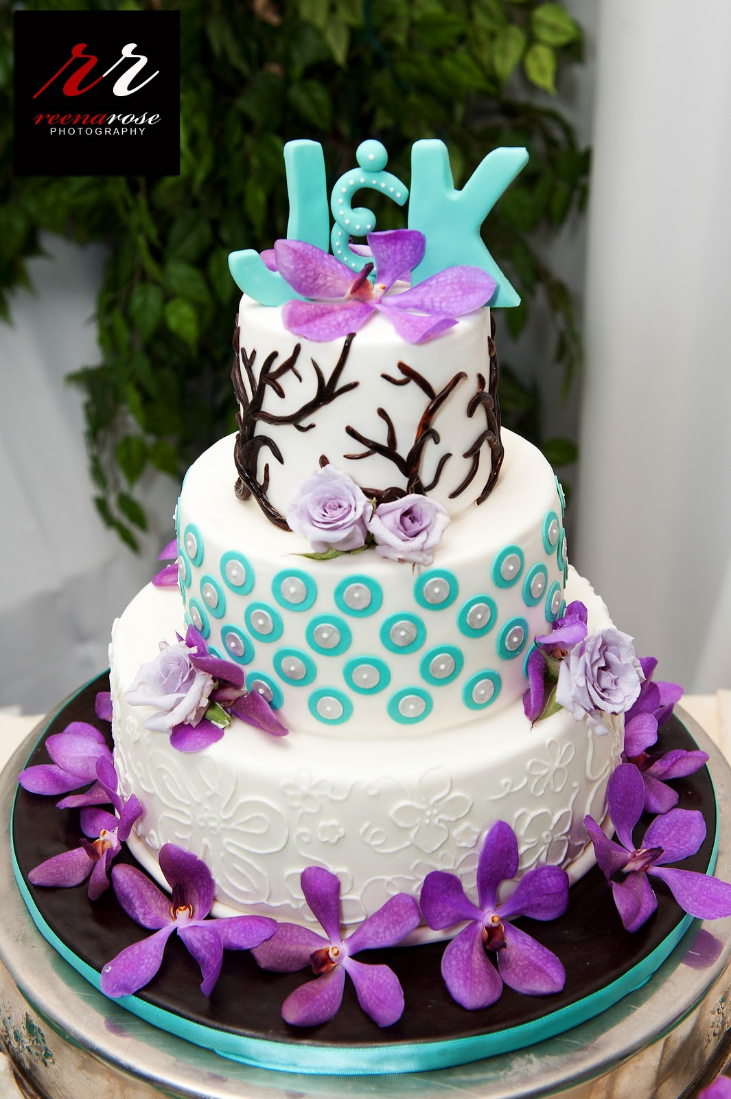 Turquoise And Purple Wedding Cakes
 10 10 10 For Jen & Ken