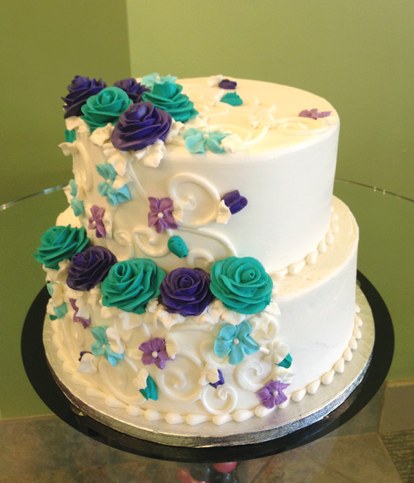 Turquoise And Purple Wedding Cakes
 Charlotte Tiered Cake – Classy Girl Cupcakes