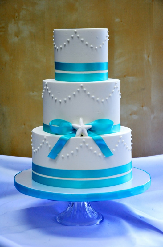 Turquoise And White Wedding Cake
 Turquoise and white wedding cakes idea in 2017