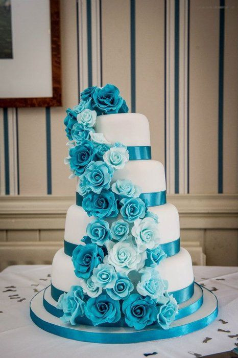 Turquoise And White Wedding Cake
 25 best ideas about Turquoise Wedding Cakes on Pinterest