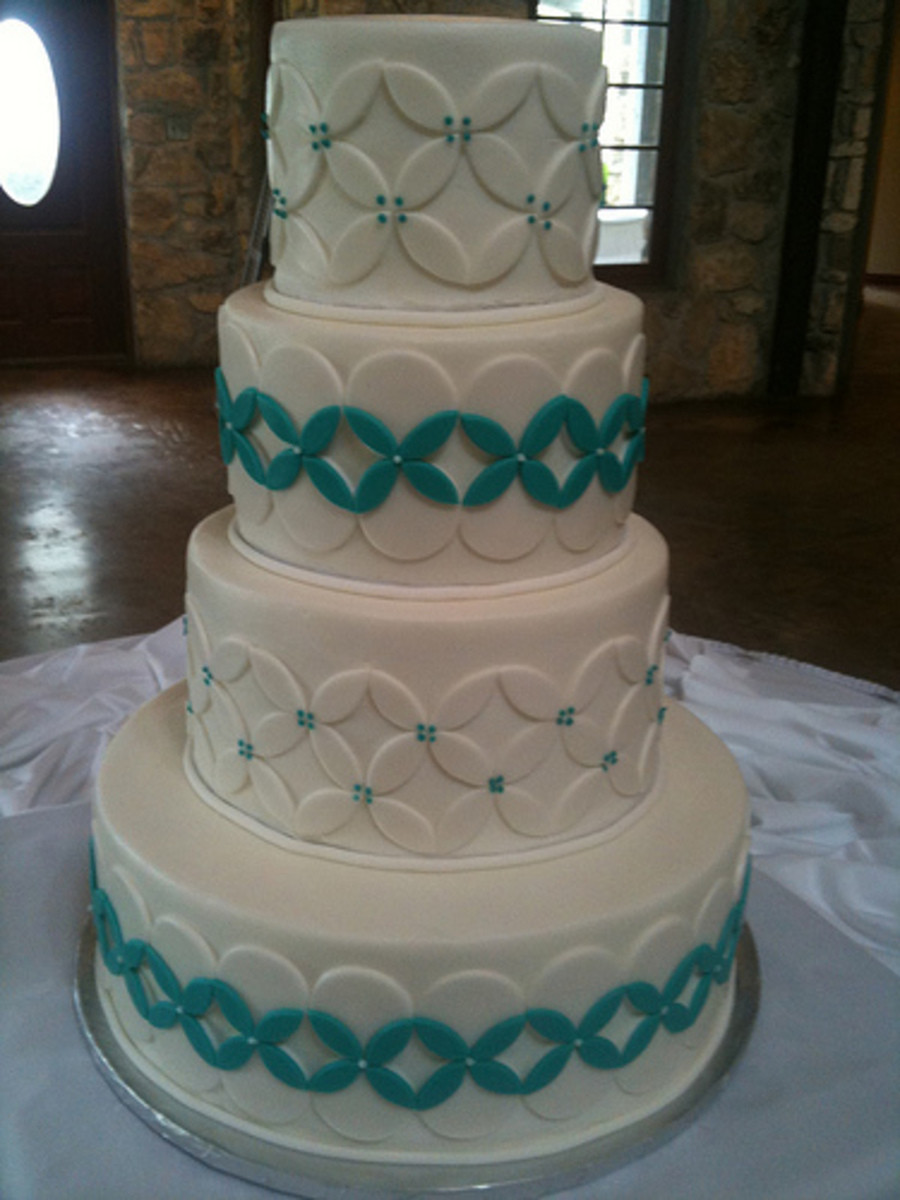 Turquoise And White Wedding Cakes
 White Turquoise Wedding Cake CakeCentral