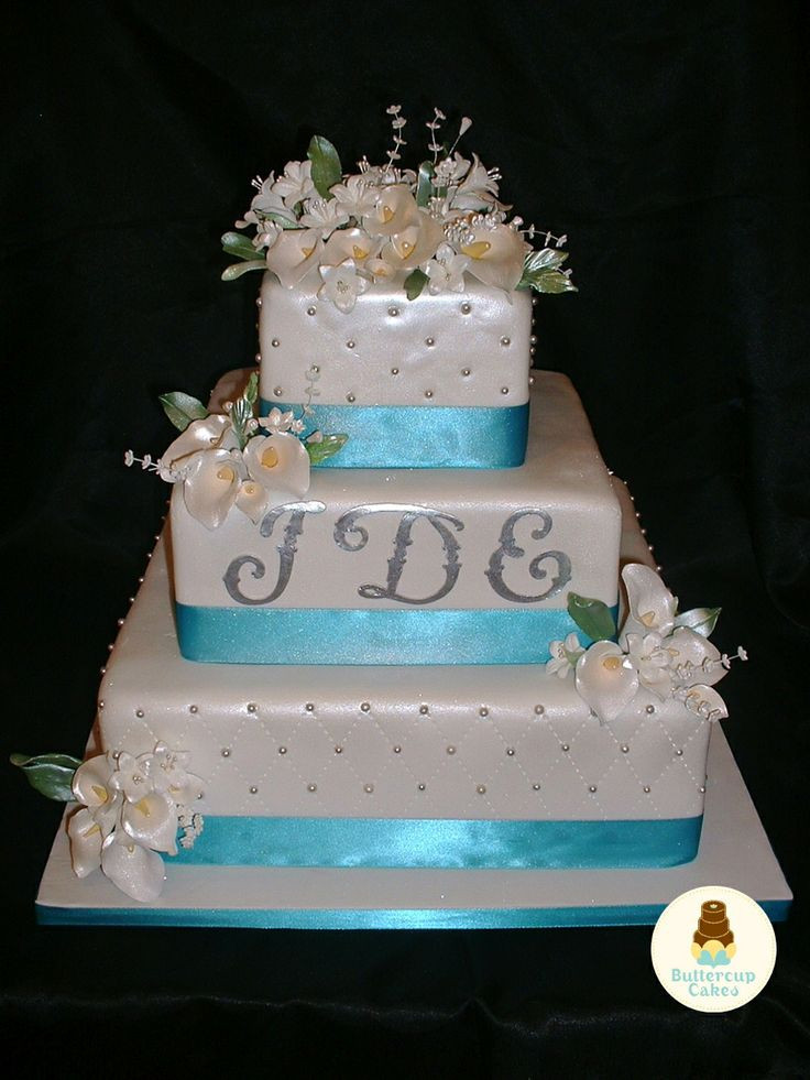 Turquoise And White Wedding Cakes
 Turquoise and white wedding cakes idea in 2017