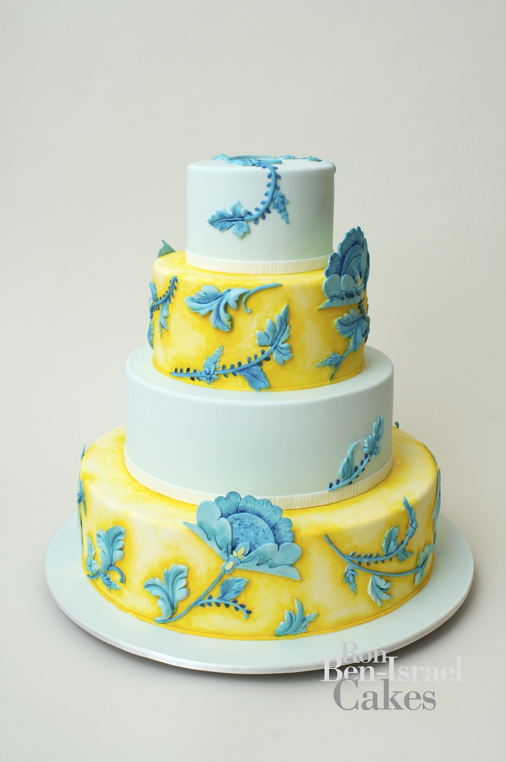 Turquoise And Yellow Wedding Cakes
 wedding cake inspiration Ron Ben Isreal wedding cakes aqua