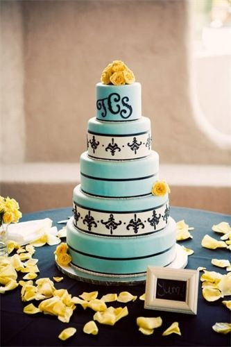 Turquoise And Yellow Wedding Cakes
 17 Best images about Color bo turquoise and black on