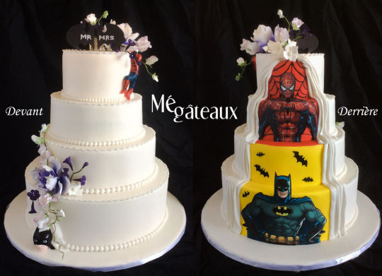 Two Sided Wedding Cakes
 Two sides wedding cake cake by Mé Gâteaux CakesDecor