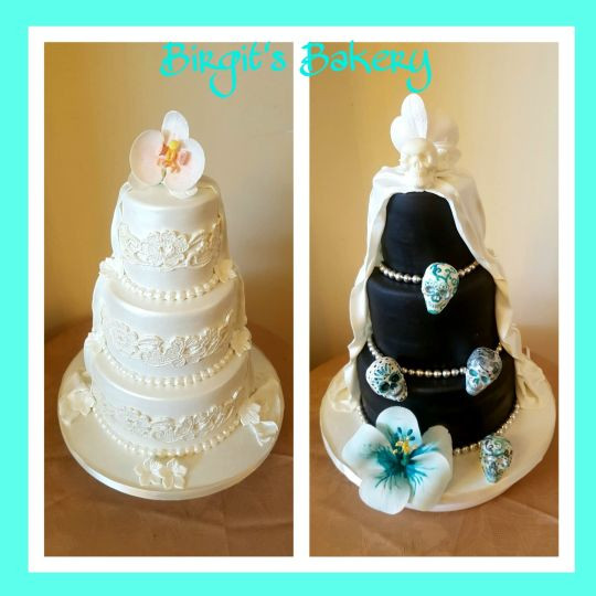 Two Sided Wedding Cakes
 Two sided Wedding cake Cake by Birgit CakesDecor