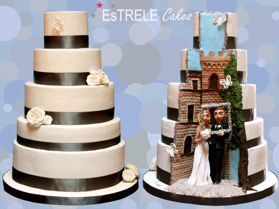 Two Sided Wedding Cakes
 Double sided wedding cake cake by Estrele Cakes CakesDecor