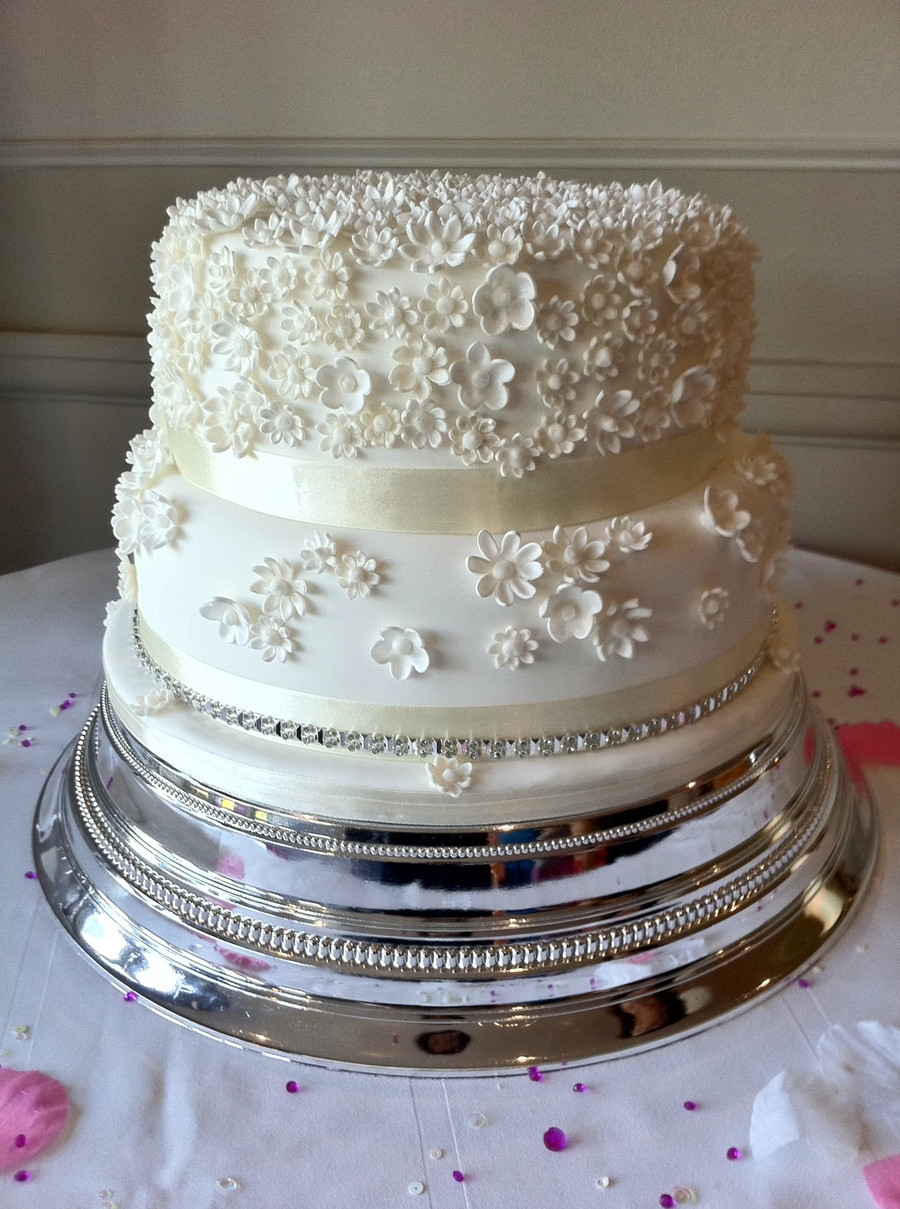 Two Tier Wedding Cakes
 Two Tier White Wedding Cake CakeCentral