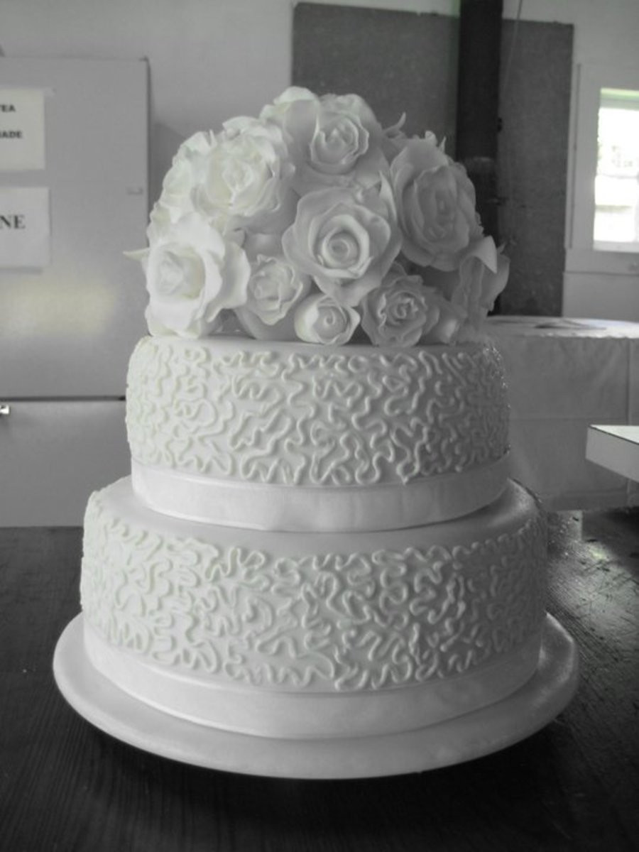 Two Tiered Wedding Cakes
 Wedding Cake White Roses Two Tiered CakeCentral