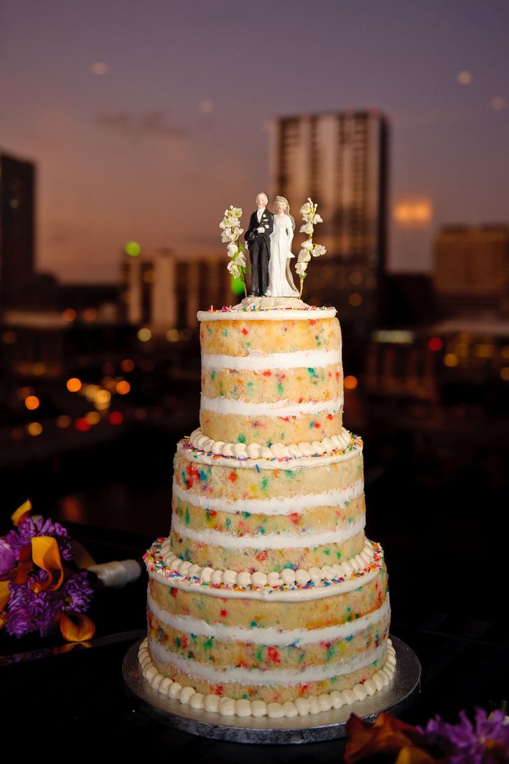 Unfrosted Wedding Cakes
 Unfrosted Wedding Cake with Sprinkles