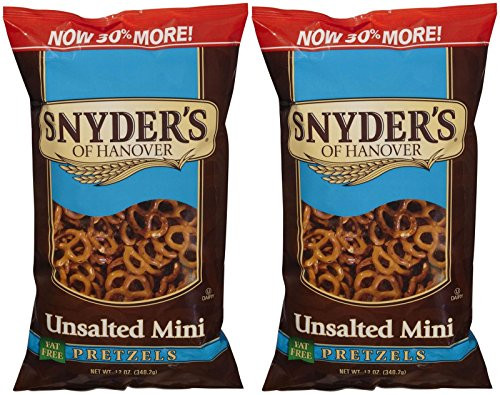 Unsalted Pretzels Healthy
 Snyder s of Hanover Mini Unsalted Pretzel 12 oz 2 pk
