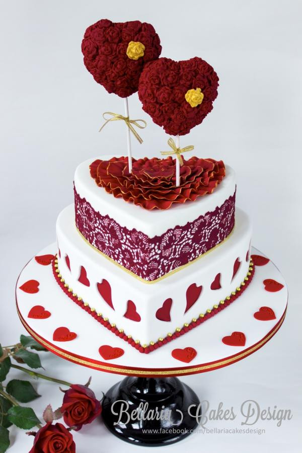 Valentine Day Wedding Cakes
 Valentine wedding cake Cake by Bellaria Cake Design