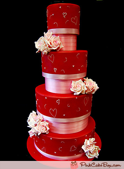 Valentine Wedding Cakes
 Valentine’s Day Wedding Cakes