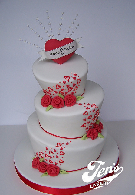 Valentine Wedding Cakes
 Uzma & John s Valentine s Wedding Cake