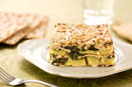 Vegan Passover Recipes
 Spinach Leek and Potato Matzo Gratin
