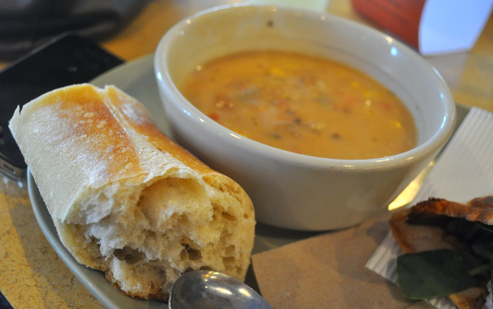 Vegetarian Summer Corn Chowder Panera
 Restaurant Review Panera Bread & their new BBQ Chicken