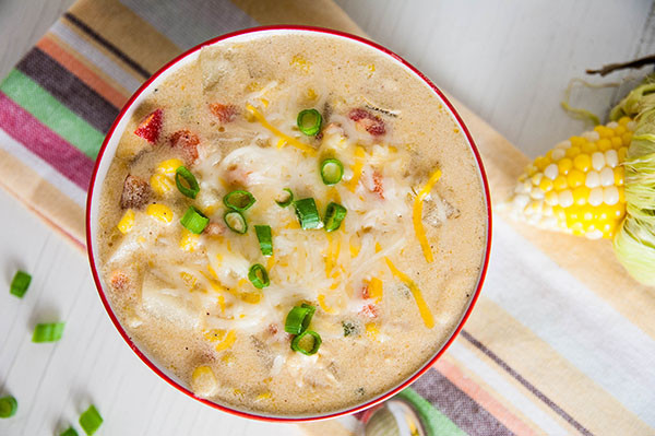 Vegetarian Summer Corn Chowder
 Cheesy Ve arian Corn Chowder Seasoned Sprinkles