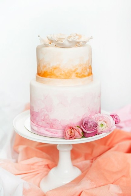 Watercolor Wedding Cakes
 Wedding Cake Wednesday Watercolor Cakes