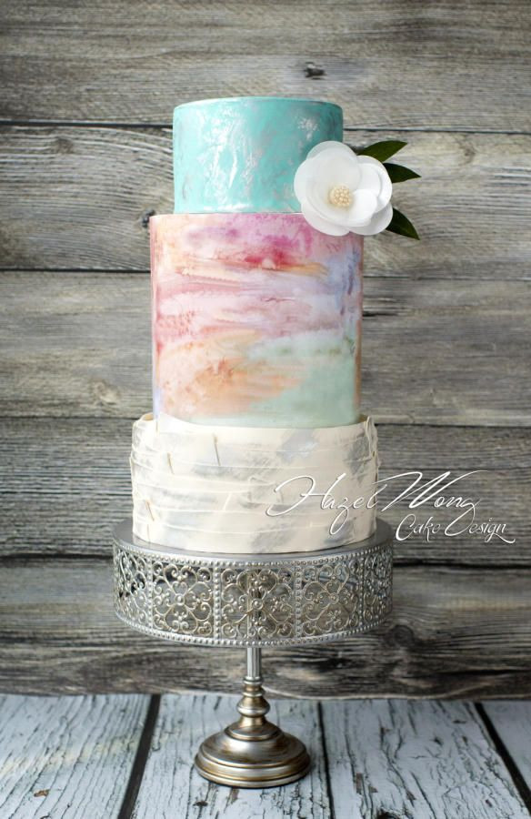 Watercolor Wedding Cakes
 Wedding Cake Wednesday Watercolor Cakes