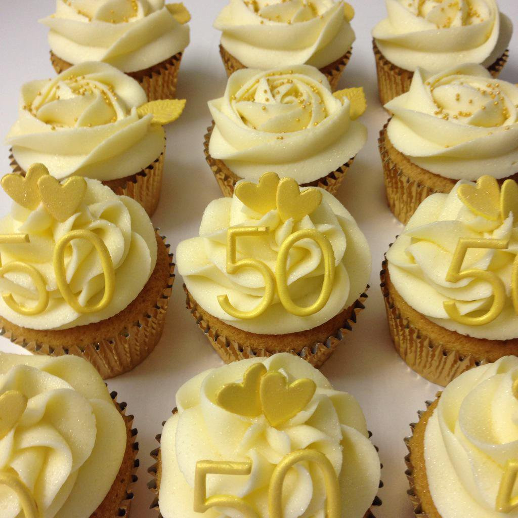 Wedding Anniversary Cupcakes Ideas
 Sarison Cupcakes on Twitter "50th Golden wedding