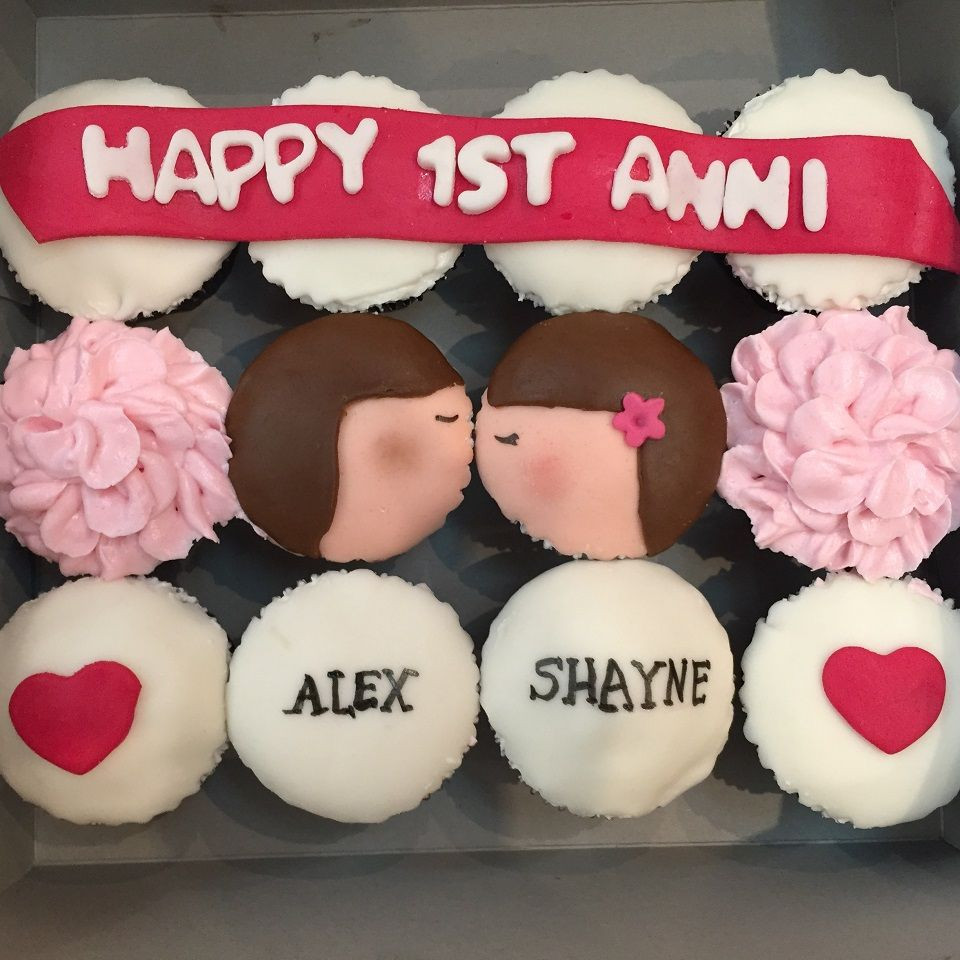 Wedding Anniversary Cupcakes Ideas
 1st Wedding Anniversary Cupcakes