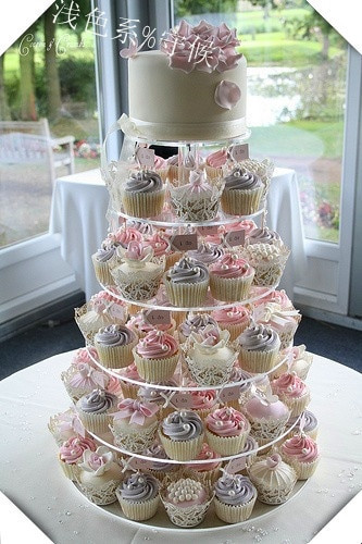 Wedding Cake And Cupcakes Stand
 Free Shipping Circle Round Clear 6 Tier Acrylic Wedding