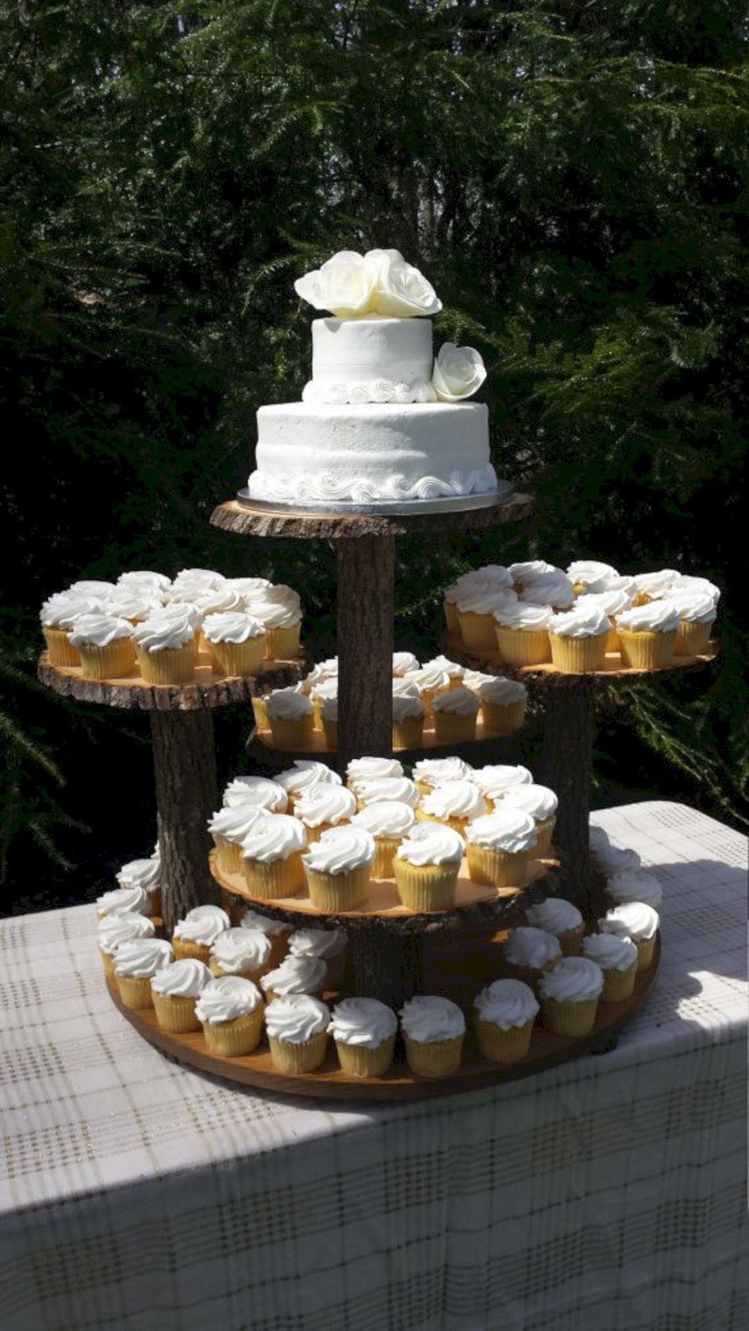 Wedding Cake And Cupcakes Stand
 Rustic Wedding Cake Cupcake Stand Design – OOSILE