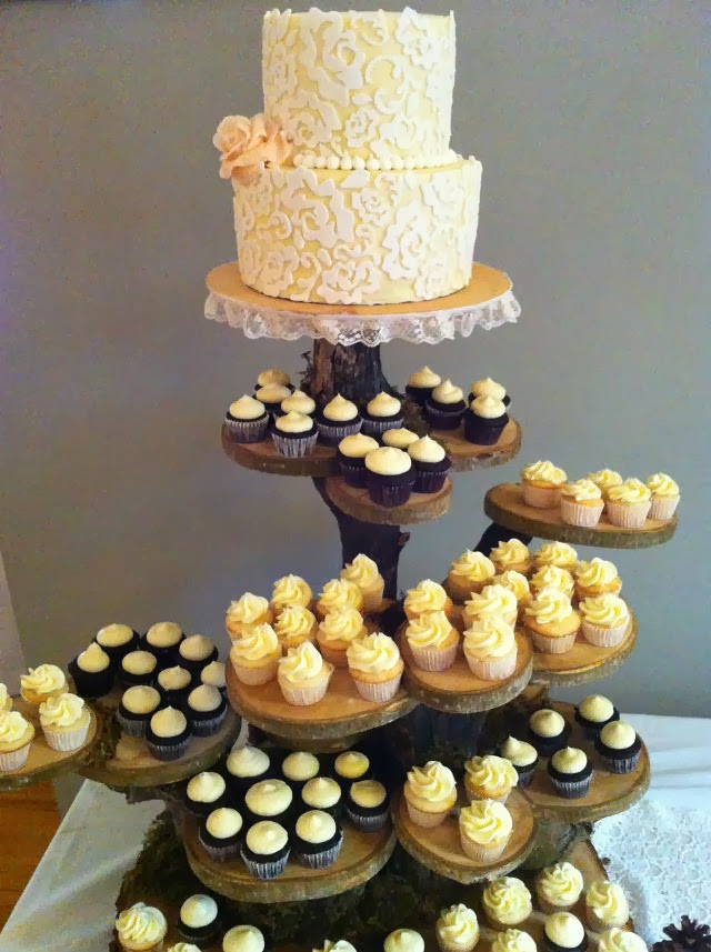 Wedding Cake And Cupcakes Stand
 Pretty Lace Wedding Cake Joyfully Home