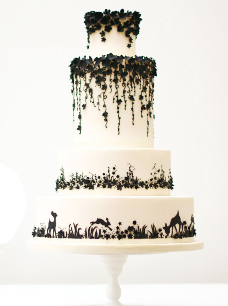 Wedding Cake Black And White
 Black and White Wedding Theme Wedding Ideas by Colour