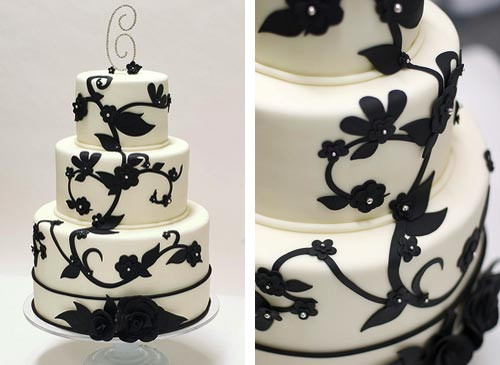 Wedding Cake Black And White
 Black and White Wedding Cakes Gallery