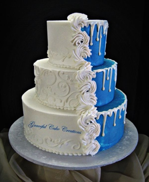 Wedding Cake Blue And White
 1 of 10 White Blue Wedding Cake Ideas