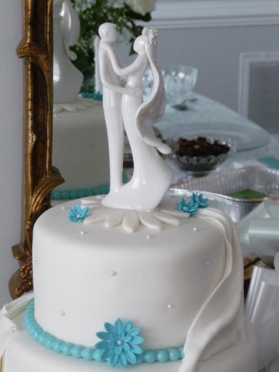 Wedding Cake Blue And White
 Blue white Wedding Cake CakeCentral