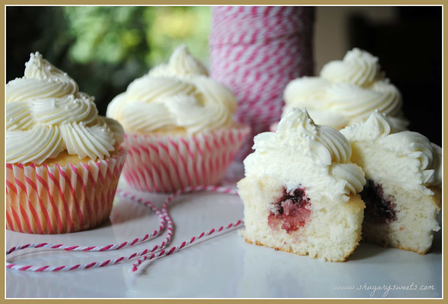 Wedding Cake Cupcakes Recipe
 Almond Wedding Cake Cupcakes with Raspberry Filling