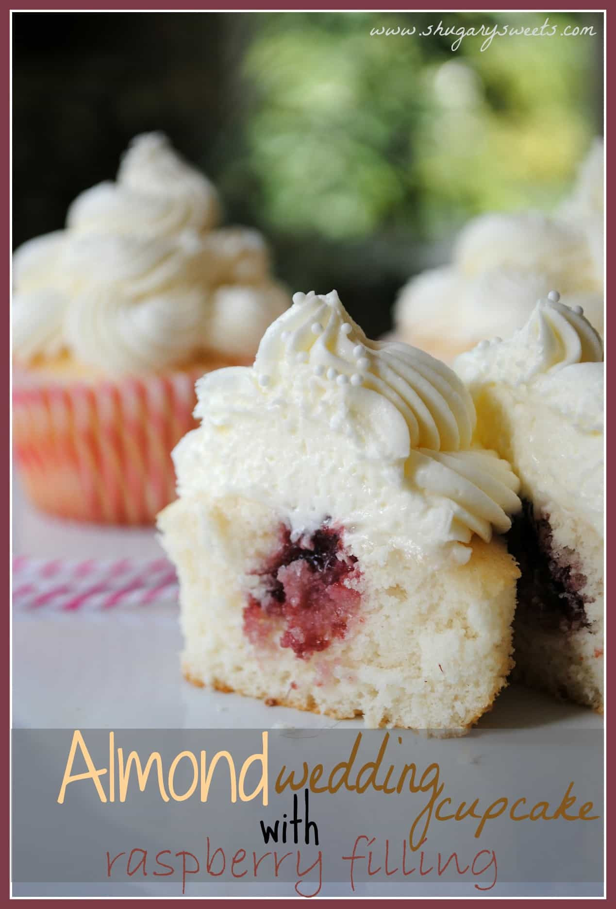 Wedding Cake Filling Recipe
 Almond Wedding Cake Cupcakes with Raspberry Filling